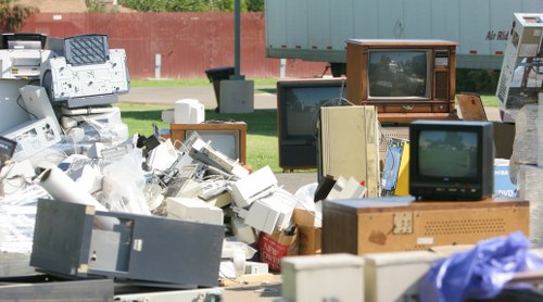 Assorted discounted furniture items on display