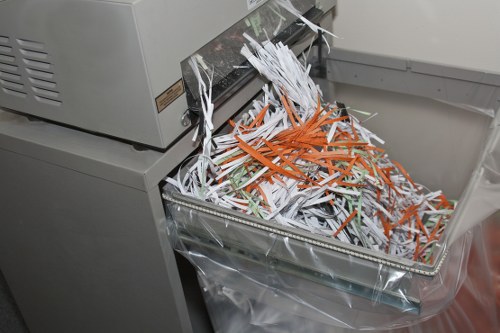 Commercial waste bins and collection crew